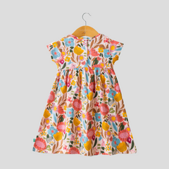 Charming Floral Multicolor Dress with Bow for Toddlers