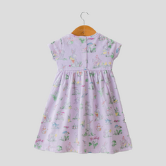 Rabbit Flair Dress with Bow for Toddler - Lavender