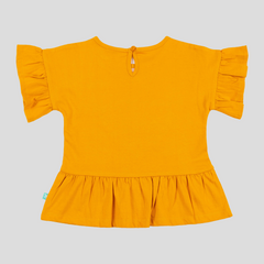 Ruffled Peplum T-Shirt for Toddler Girls - Tangerine