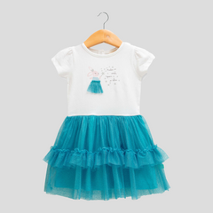 Glittery Ruffle Tulle Flair Dress for Toddlers