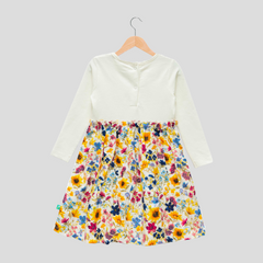 Charming Floral Full Sleeve Flair Dress for Toddler