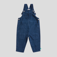 Full Sleeve Polka Dot Dungaree Set for Toddlers - Navy