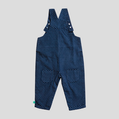 Full Sleeve Polka Dot Dungaree Set for Toddlers - Navy