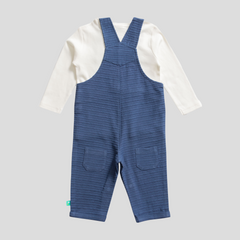 Charming Cord Striped Dungaree Set for Toddlers