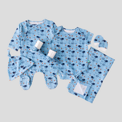 Soft Cotton Gift Set for Newborn Babies - Whale Blue