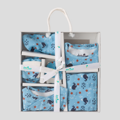 Soft Cotton Gift Set for Newborn Babies - Whale Blue