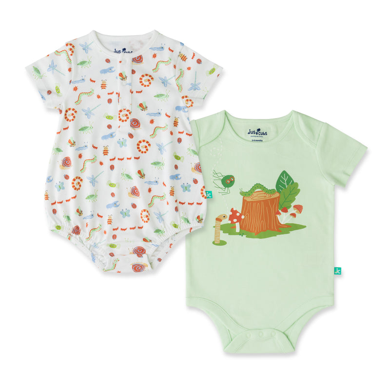 Organic LushDots Bodysuit Set 2-Pack for Baby Girls