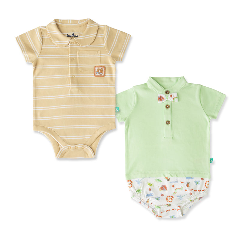 PetalKiss Organic Bodysuits 2 Pack for Baby Girls