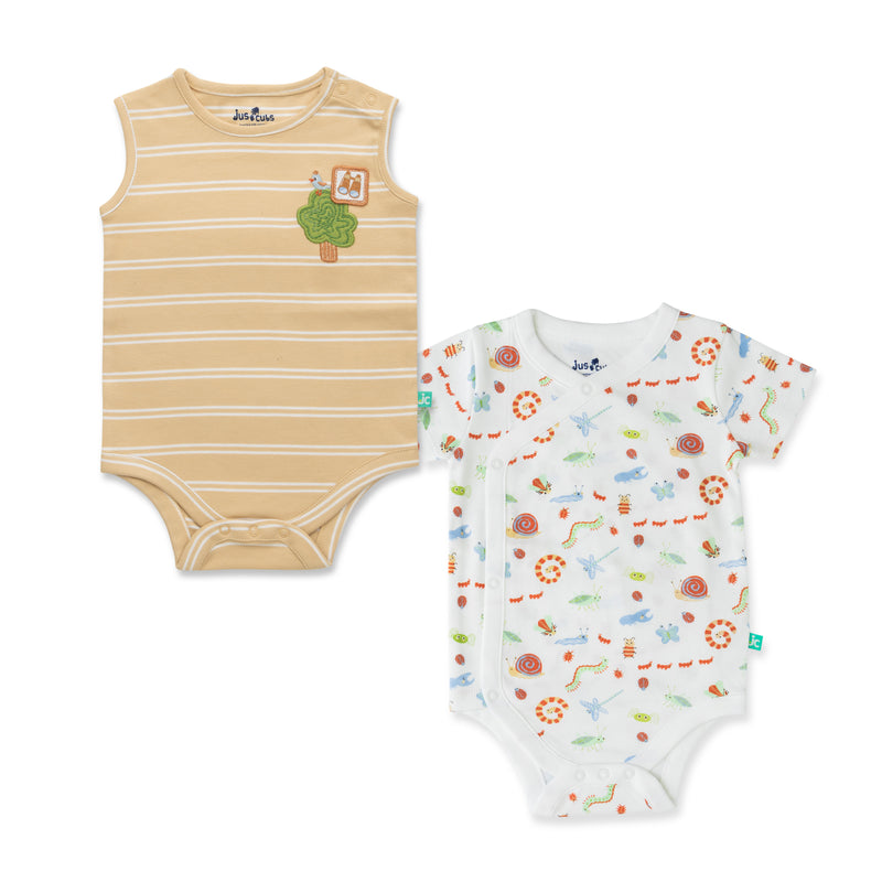Organic RosyRipple Bodysuit Set 2 Pack for Baby Girls