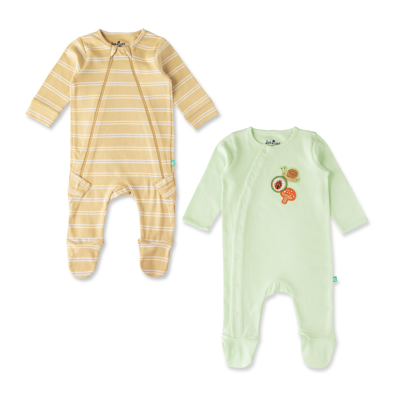 Organic TwilightNest Sleepsuits – 2-Pack for Baby Girls