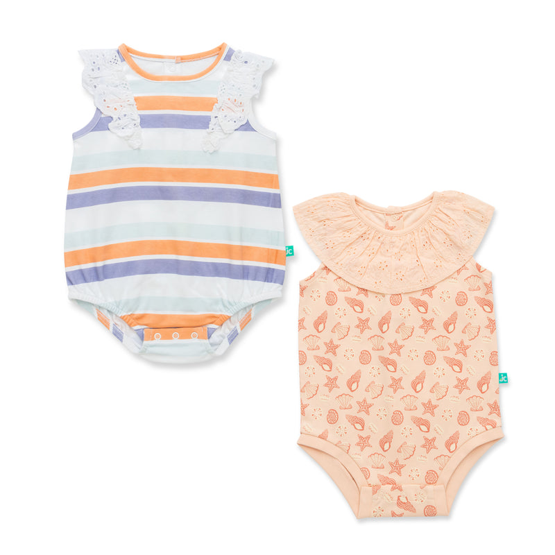 MuffinDots Organic Bodysuits 2-Pack Set for Baby Girls