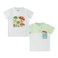 Buzz & Bloom Organic Cotton T-Shirts – 2-Piece Set for Baby Boys