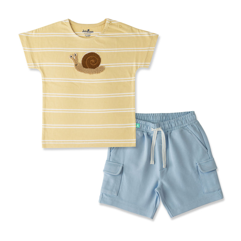 CozyTots Organic Cotton Set (Top & Shorts) for Girls