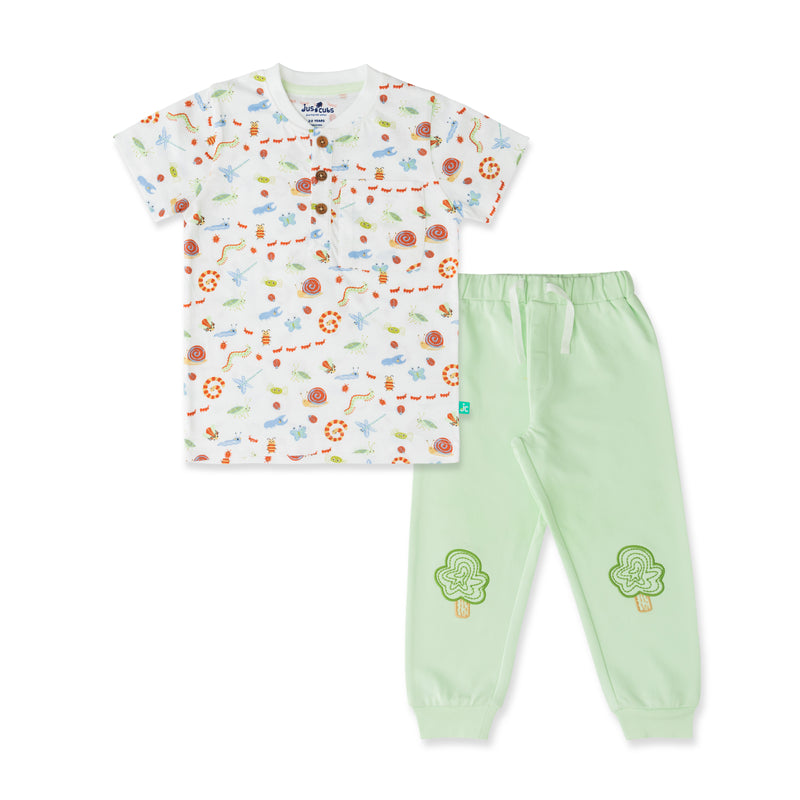 SoftSprig Organic Cotton Set (Top & Pant) for Baby Girls