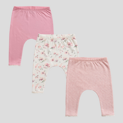 Cherry Blossom Leggings for Baby Girl - 3 Pack