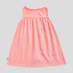 Full Sleeve Peter Pan Pinafore Dress for Toddler Girls - Pink