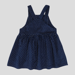 Full Sleeve Polka Pinafore Set for Toddler Girls