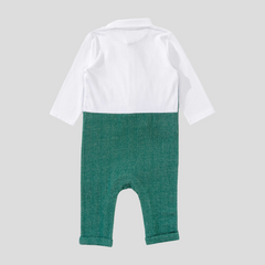 Dressy Waistcoat 1-Piece Romper for Baby Boys - Green