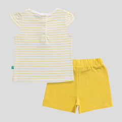 Lemony Ruffled Tee & Shorts Set for Toddlers