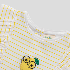 Lemony Ruffled Tee & Shorts Set for Toddlers