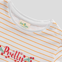 Striped Tee & Shorts Set for Toddler - Tangerine