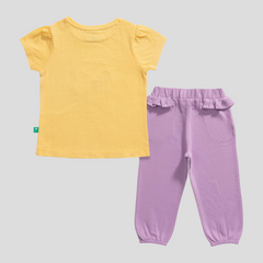 Puff Sleeve Tee & Ruffled Jogger Set for Toddlers