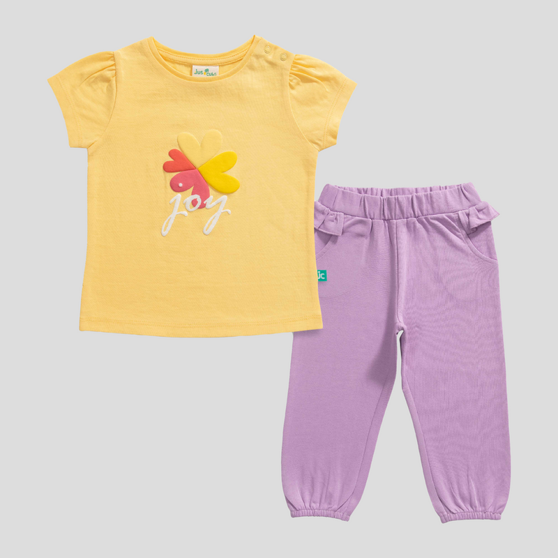 Puff Sleeve Tee & Ruffled Jogger Set for Toddlers