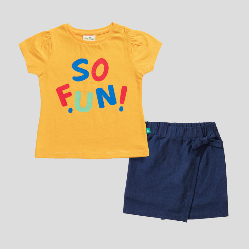 Puff Sleeve Tee & Skort Set for Toddlers