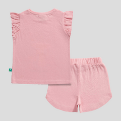 Mushroom House Ruffled Tee & Shorts Set for Toddler