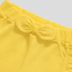 Lemony Ruffled Tee & Shorts Set for Toddlers