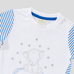 Elephant Printed Tee and Shorts Set for Toddler Boys