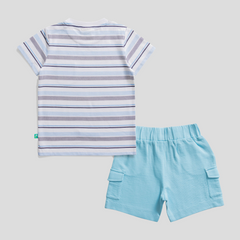 Striped T-Shirt and Shorts Set for Toddler Boys