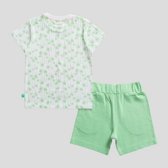 Cool Dude Green Tee & Shorts Set for Toddler Boys