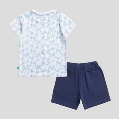 Cool Dude Navy Tee & Shorts Set for Toddler Boys