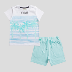 Cool Coconut Tree T-Shirt & Shorts Set for Toddler Boys