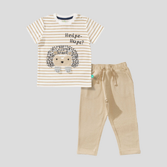 Hedgehog Striped Tee & Pant Set for Toddler Boys