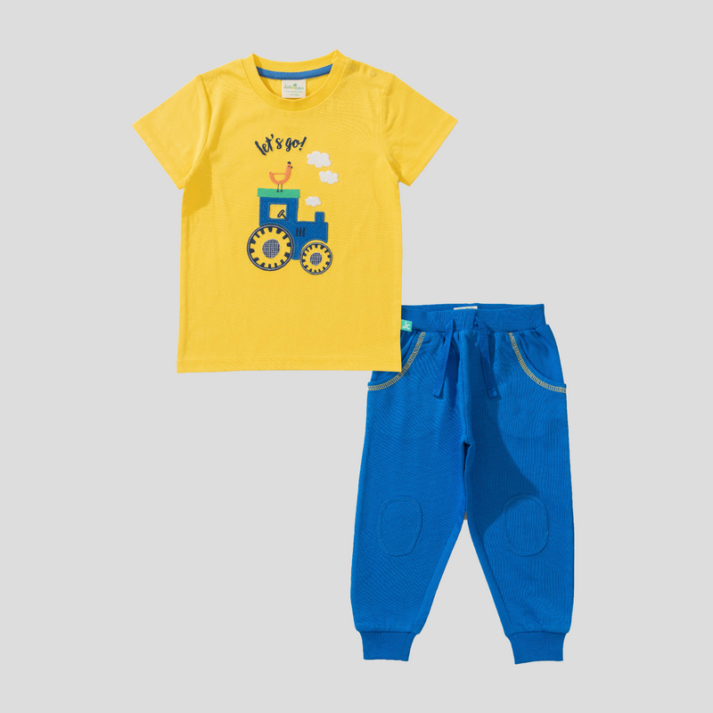 Truck Print Tee and Jogger Set for Toddler Boys