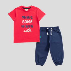 Toddler Half Sleeve Printed Tee and Jogger 2-Piece Set