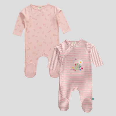 Hopping Rabbit Sleepsuit with Footies for Baby Girls Pack of 2 KaiterFly