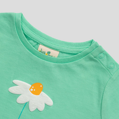 Flower T-Shirt Pack of 2 for Toddler Girls - Mint & Lavender