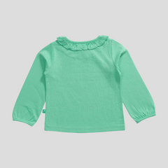 Ruffle Full Sleeve Garden Mint T-Shirt for Toddler Girls