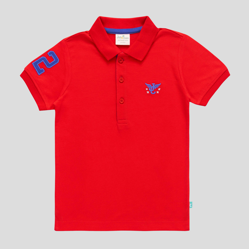 Toddler Half Sleeve Red Polo Tee