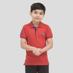 Toddler Half Sleeve Red Polo Tee