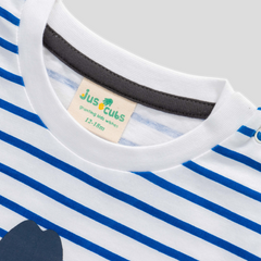 3D Applique Printed Striped T-Shirt for Toddler Boys