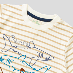 Summer Beige T-Shirt Pack of 2 for Toddler Boys