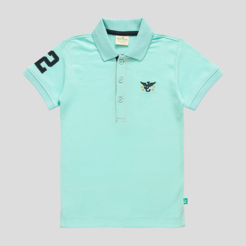 Toddler Half Sleeve Cyan Polo Shirt