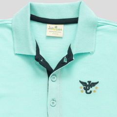 Toddler Half Sleeve Cyan Polo Shirt