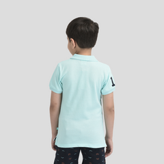 Toddler Half Sleeve Cyan Polo Shirt