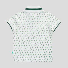 Half Sleeve Polo Shirt for Toddler Boys | Green Printed