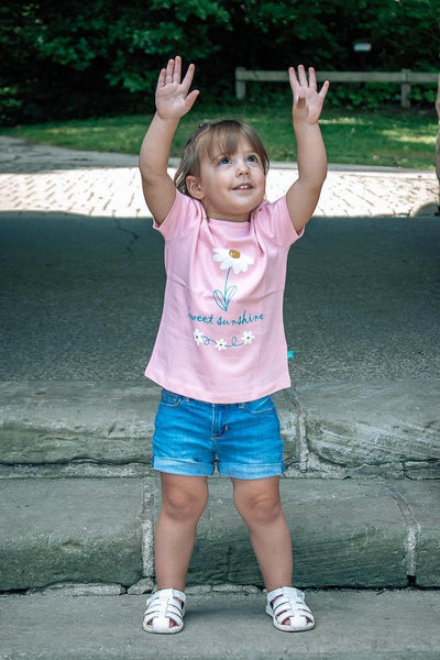 Flower T-Shirt Pack of 2 for Toddler Girls - Pink & Red